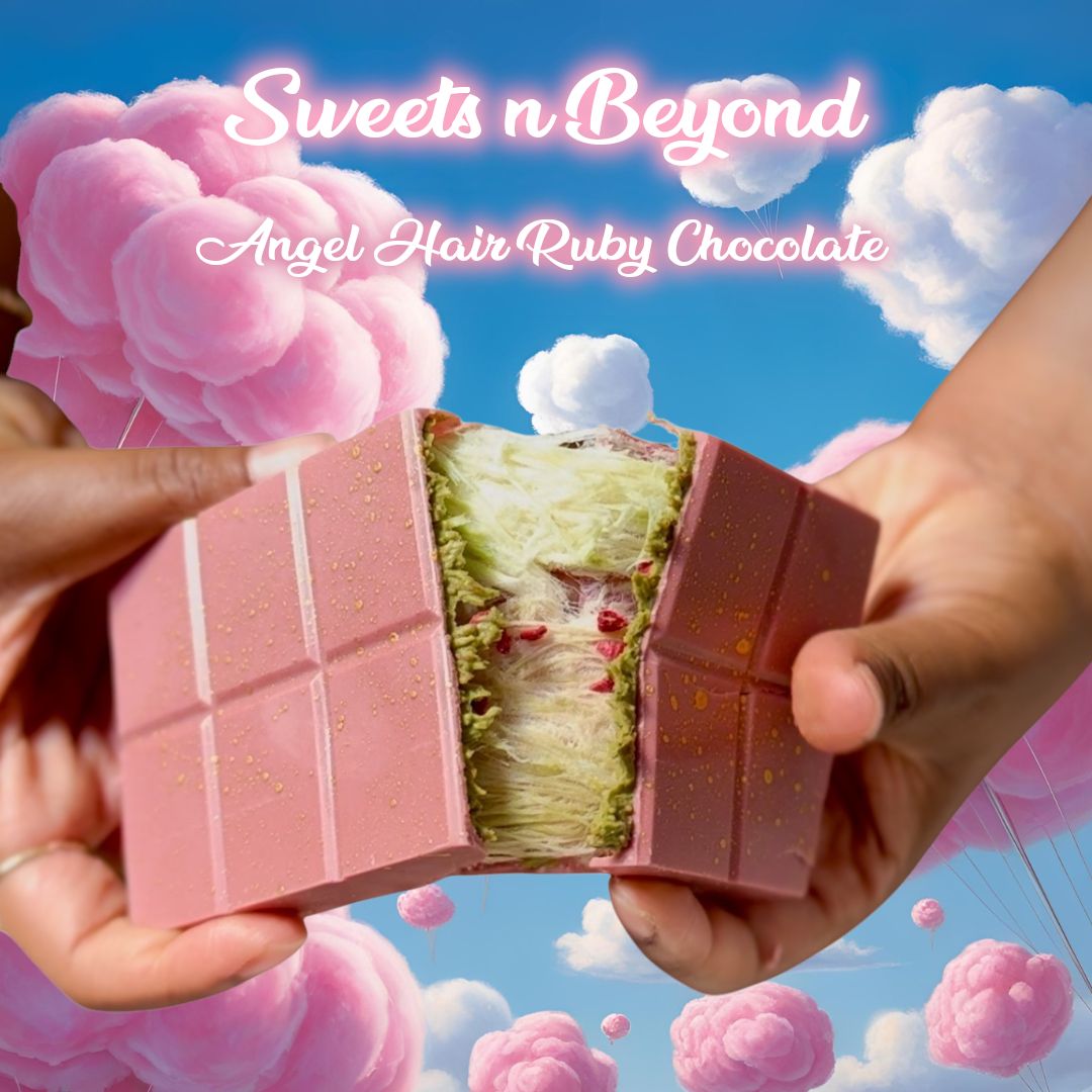 Angel Hair Chocolate Bar – Raspberry and Candy Floss - Sweets n Beyond