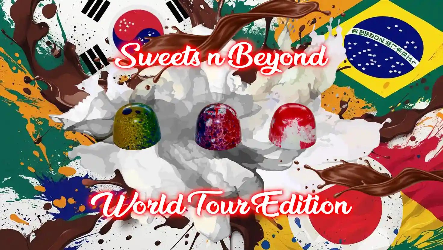 World Tour Airbrushed Bonbons UK - Handmade Luxury Chocolate Bonbons | Sweets n Beyond - Sweets n Beyond